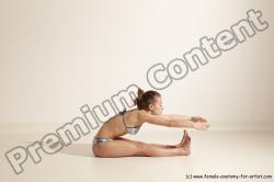 Underwear Gymnastic poses Woman White Moving poses Slim long brown Dynamic poses Academic